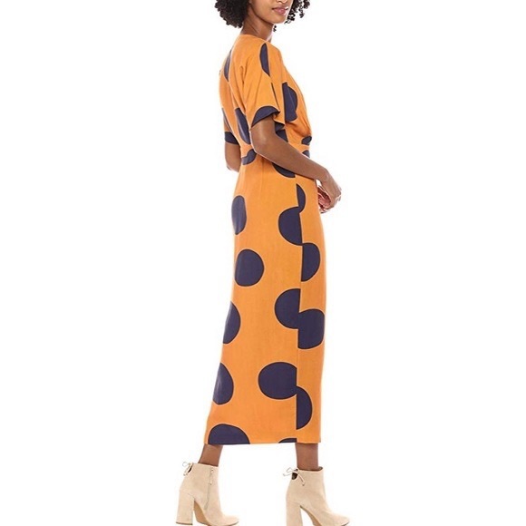 ISO mara hoffman // amrita polka dot button front midi size 8-10. - Picture 3 of 5